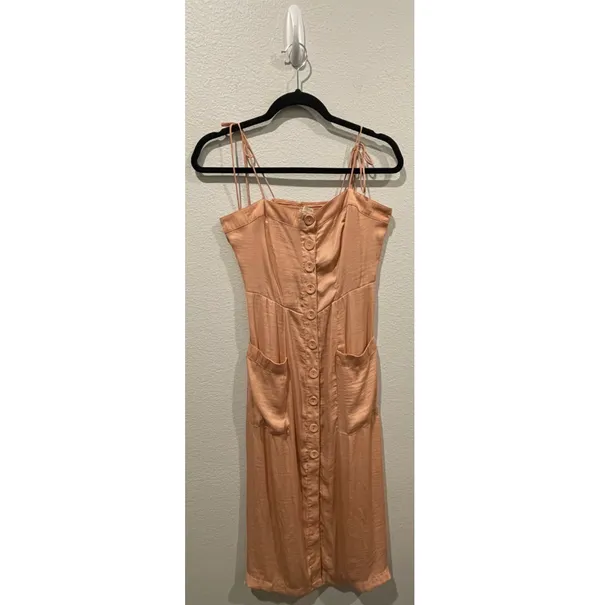 Urban Outfitters Silky Utility Spaghetti Straps Midi Dress - Image 2