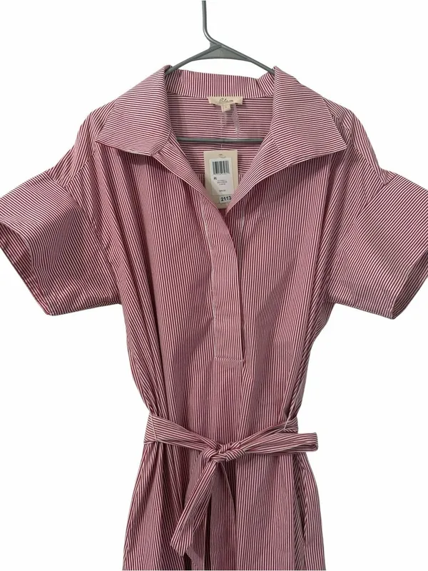 Elan Red & White Stripe Short Sleeve Midi Dress(Size Large) - Image 6