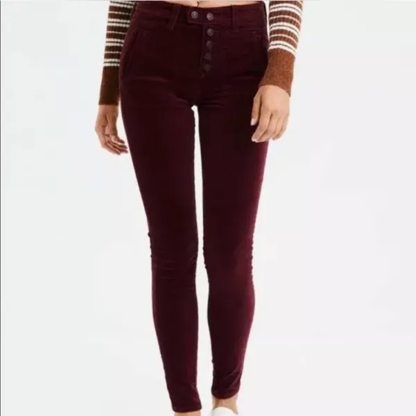 NWOT American Eagle High Rise Jegging Corduroy Skinny Pants Button Fly - Image 2