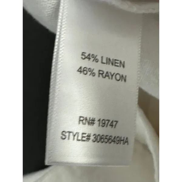 Land N Sea White Linen Blend Tie Casual Pants Women Size M Coastal‎ Lagenlook - Image 8