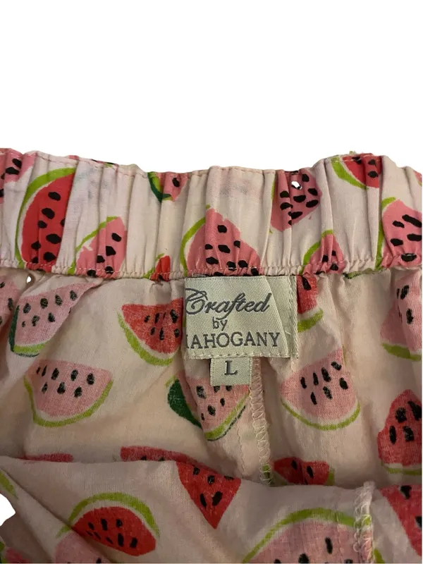 Mahogany Watermelon 100% Cotton Short Pajama Set pjs vacation whimsy novelty - Image 6