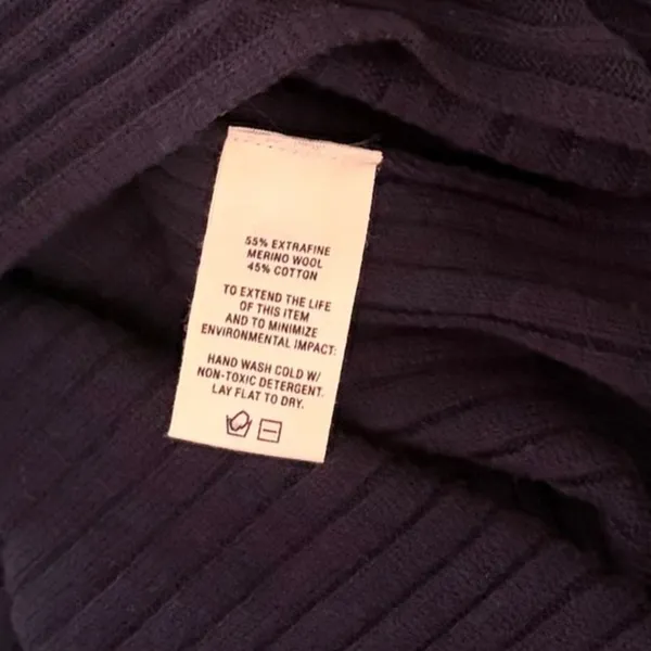 ALEX MILL Ribbed Tunic Sweater Dark Navy Blue Pullover Merino Wool Knit Small - Image 12