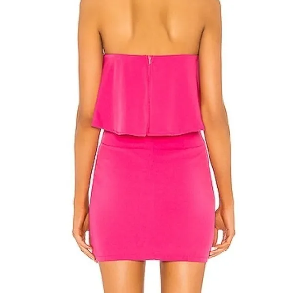 Aritzia Superdown Off The Shoulder Mini Dress Size Small Pink Barbiecore Party - Image 3