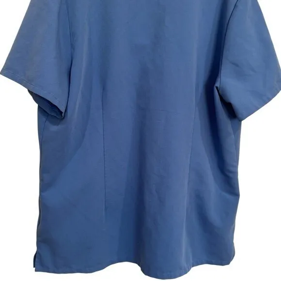 Figs Casma Three Pocket Scrub Top in Color Ceil Blue Monogram M Medical XL - Image 8