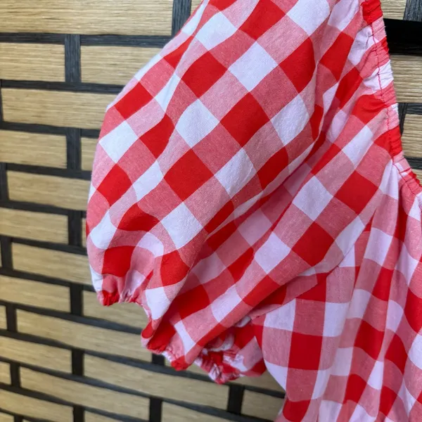 Day + Moon Pink‎ And Red Plaid Romper Size Large Pink - Image 7