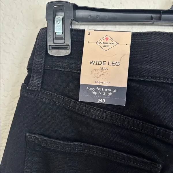 St. John's Bay Black Wide‎ Leg Jeans NEW - Image 8