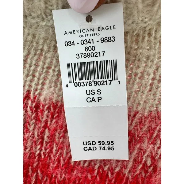 NWT‎ American Eagle Womens Red Ombre Long Sleeve Knit Sweater Small Cabin Cozy - Image 2
