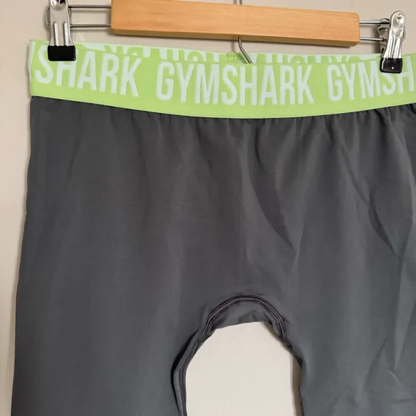 Gymshark Womens Seamless Cropped Leggings in Charcoal Gray Green Size L - Image 2