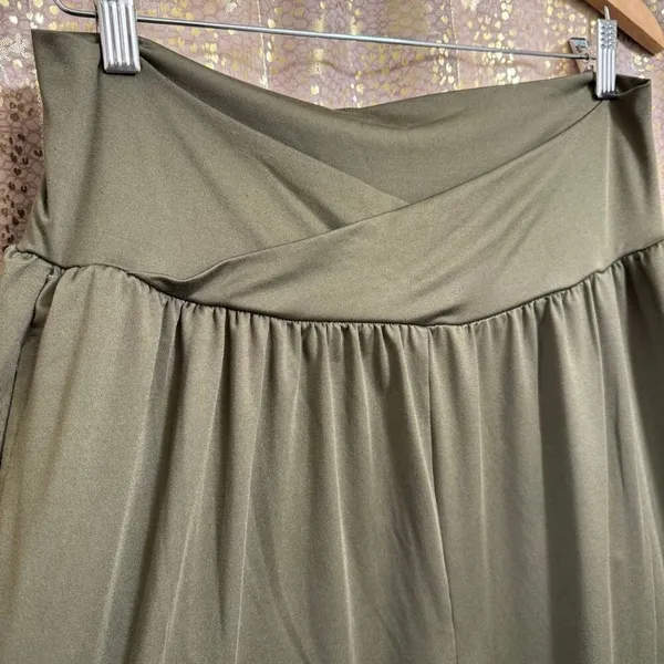 TARSE Olive Green Comfy Crossover Waist Stretchy Lounge Pants XL - Image 4