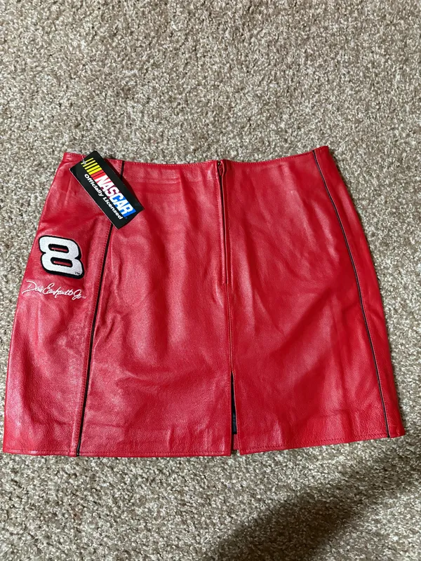 Dale Earnhardt Jr Red Leather Mini Skirt - Image 2