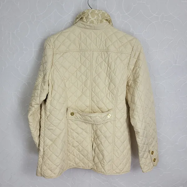 Wonder Womens Jacket Sz 24 White Puff Teddy Quilted Collared Winter Long Sleeve - Image 3