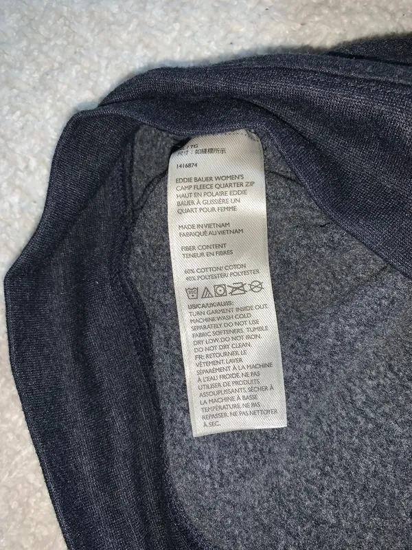 Eddie Bauer Quarter Zip Grey Pullover Size XL EUC - Image 3