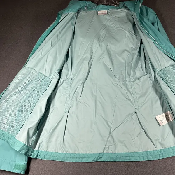 Columbia Jacket Womens Medium Green Hooded Lightweight Full Zip Windbreaker - Image 8