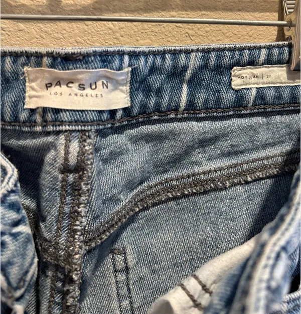 PacSun Blue and White Striped Women's Jeans - Image 3