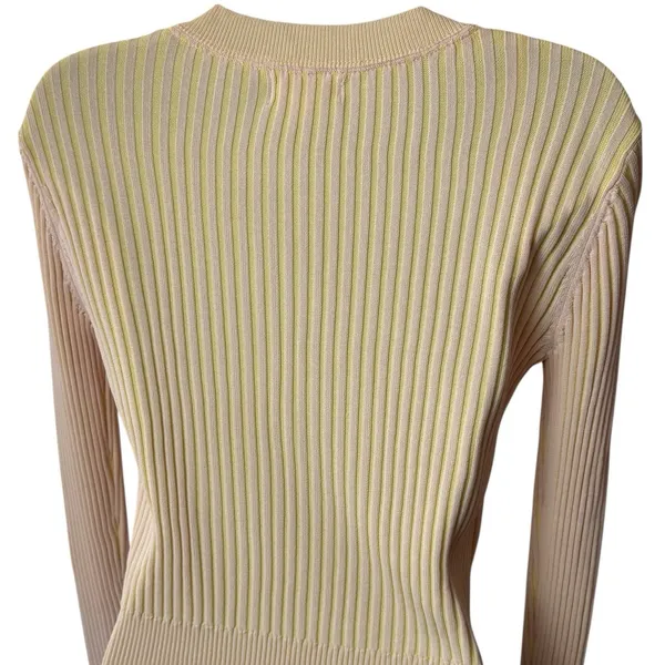 L*Space Sundown Cardigan Pink and Yellow Ribbed Cardigan‎ Dainty Feminine M - Image 6