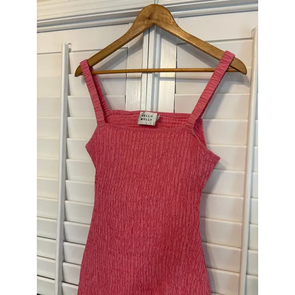 Hello Molly Pink Smocked Open Back Dress Size‎ 4 - Image 3