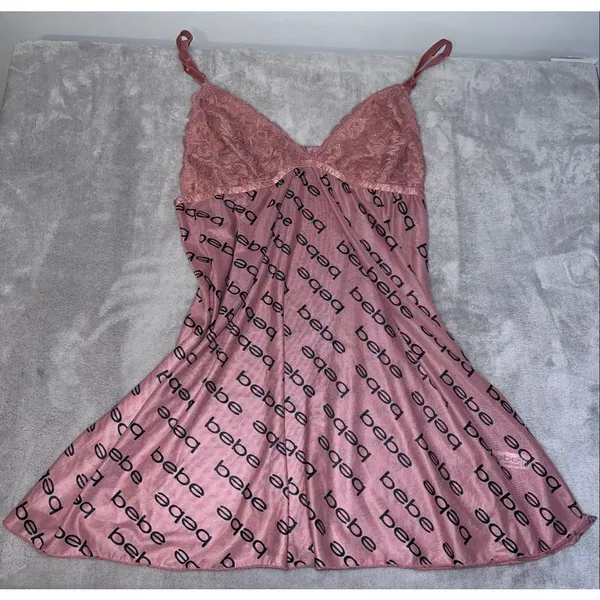BEBE Pink Slip Dress Y2K 2000s juniors XL - Image 2