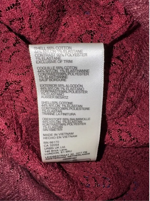 NWT Free People Burgundy Lace Long Sleeve Top M - Image 16