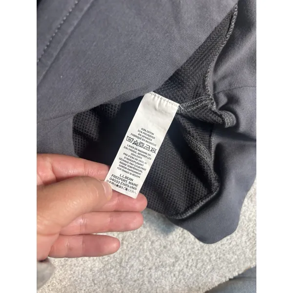 ll bean womens funnel neck sweatshirt gray small pockets thumbholes - Image 7
