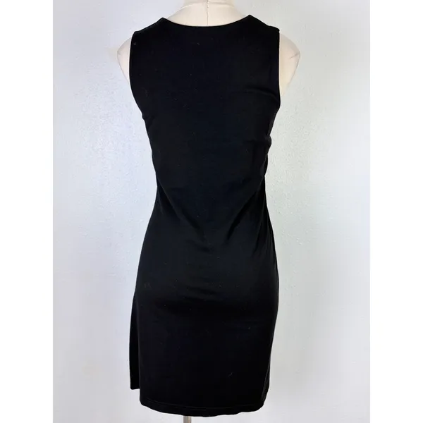 Club Monaco Sheath Dress Black Sleeveless Ruched Side Viscose Blend Size M - Image 3