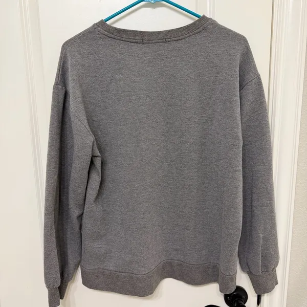 Angels Gray Crewneck Sweater with Sun and Stripes - Image 4
