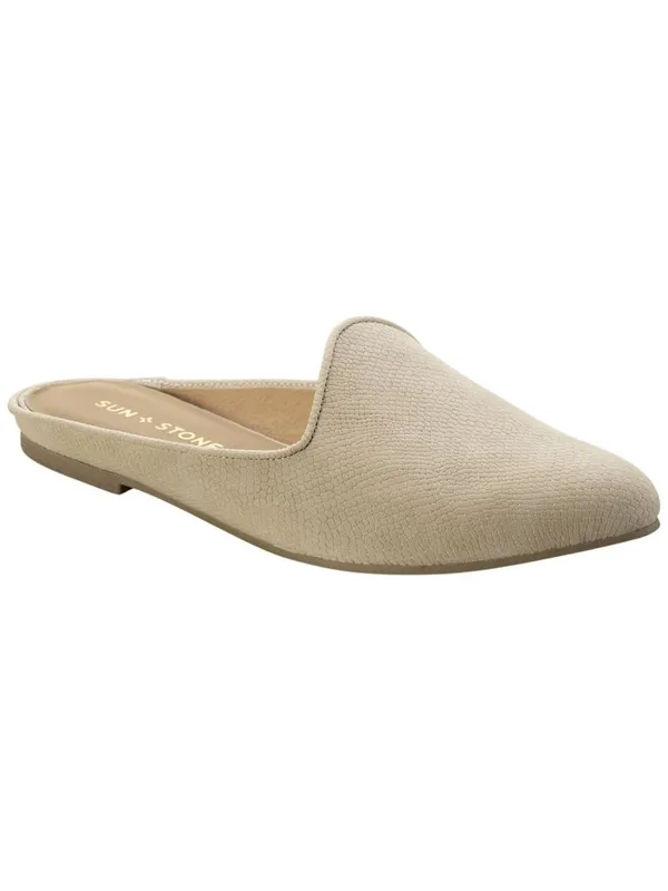 Sun + Stone Womens Slip On Ninna Mules 10009059400 Ivory Snake Brown 9.5M - Image 8