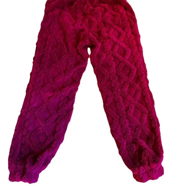 No Boundaries Women’s Wine Color Embossed Fleece Hoodie & Joggers Set size XS - Image 11