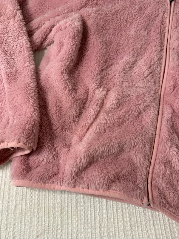 90 Degree By Reflex Plush Pink Hooded Zip Jacket Size M - Image 3