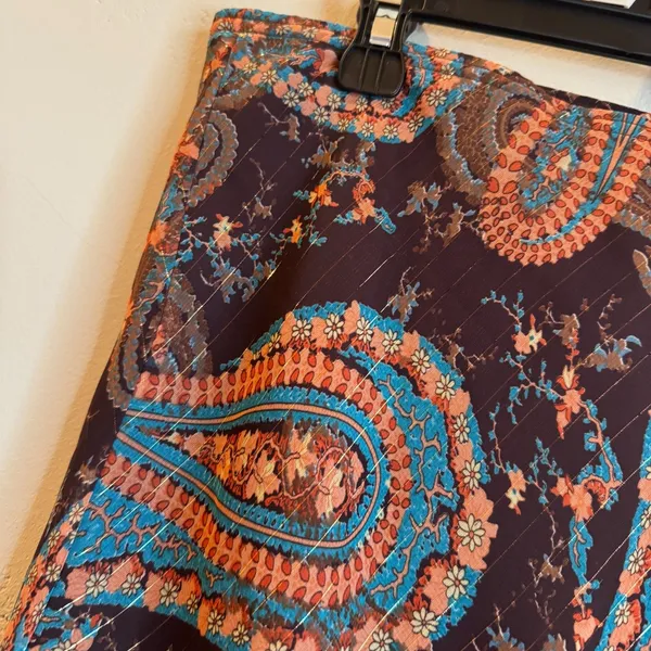 Wrapper VTG Paisley Metallic Midi Skirt - Image 2