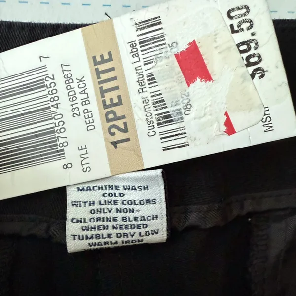 Charter Club NWT Lexington Straight-Leg Pants 12 Petite Black - Image 7