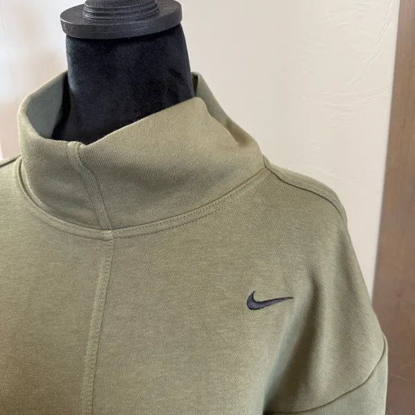 Nike‎ Olive Hunter Green Dri-FIT Get Fit Pullover Training Top Sweatshirt Hoodie - Image 5