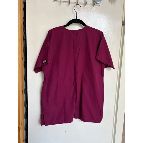 Cherokee Workwear Wine Scrub Top Woman’s Size XS - Image 7