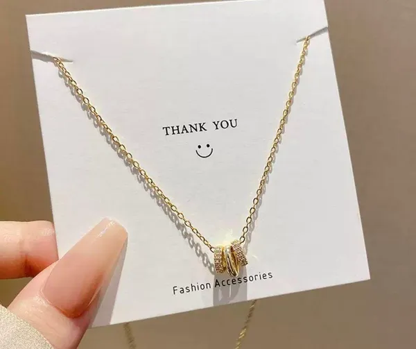 Gold ring pendant necklace women's fashion - Image 2