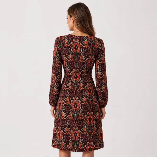 ANTHROPOLOGIE MAEVE Floral Paisley Wrap Front Dress With Belt Sz XS - Image 16