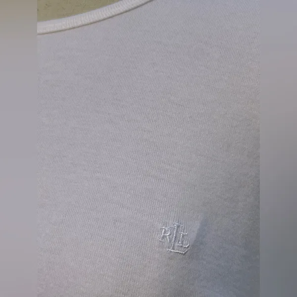 NWT Lauren Ralph Lauren White Crewneck women’s Tshirt 100% cotton Classic Basic - Image 2