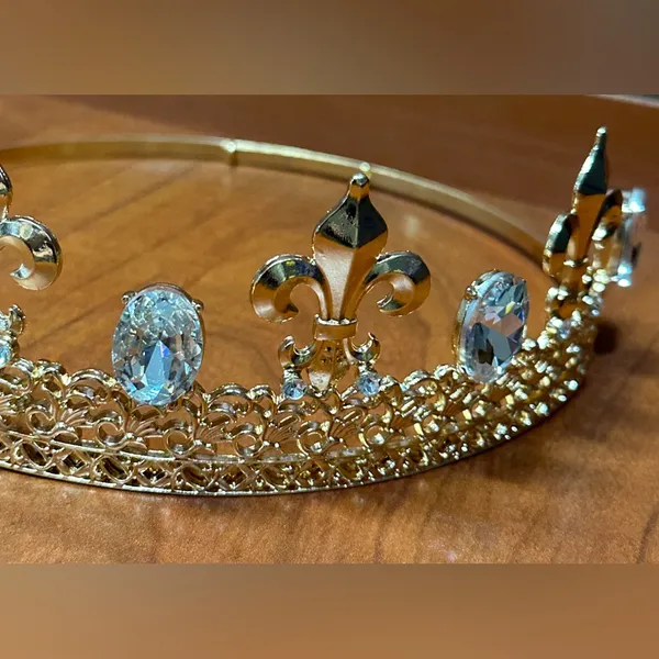 Gold Tiara with Crystal Accents - Image 2
