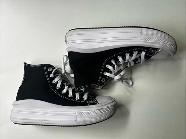 Converse Women’s Black and White Platform High Top Canvas Sneakers Size 8 - Image 4