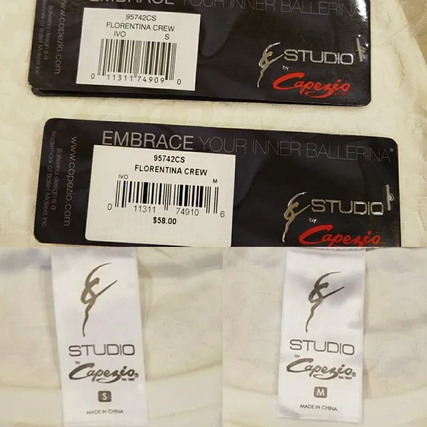 🛍Studio by Capezio Florentina Crew Ivory Size Medium - Image 8