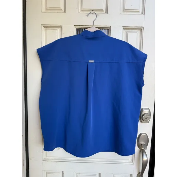 FIGS Rafaela Oversized Scrub Top Denim Blue PO #1660 Women's Size Large - Image 6