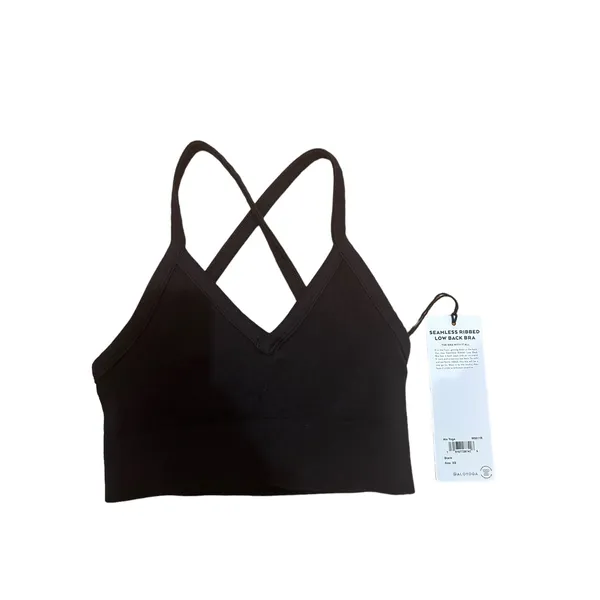 Alo Yoga Seamless Ribbed Low Back BLACK Bra XS SOLD OUT - Image 6