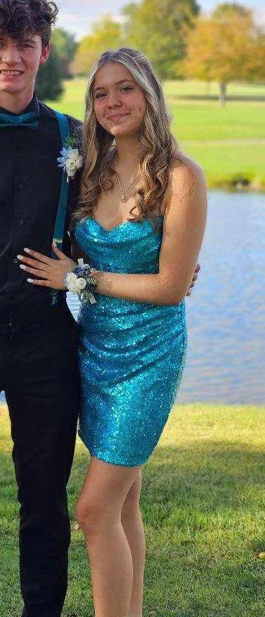 Homecoming Dress Blue Size 0 - Image 3