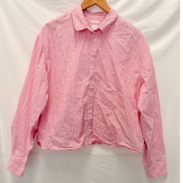 Gap × Loveshackfancy Baby Pink‎ 100% Organic Cotton Cropped Shirt Casual Easter - Image 4