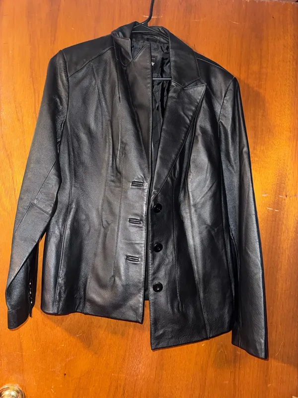 Vintage East 5th Genuine Leather Blazer Jacket Women’s Large Black 90s Y2K - Image 6