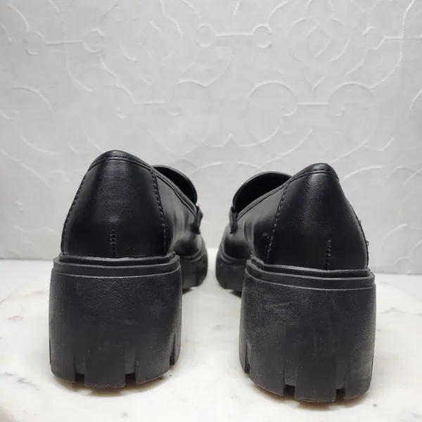 Madden Girl Hoxtonn Chunky Platform Loafer Womens 8 Black Chain Lug Sole‎ Grunge - Image 11