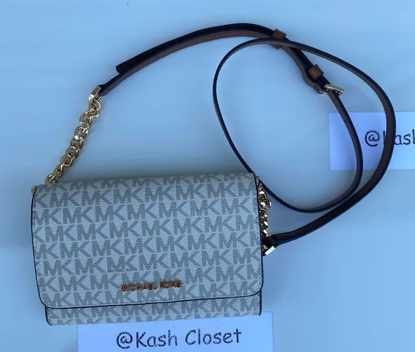 Michael Kors JST MD Phone Crossbody & Clutch Vanilla - Image 6