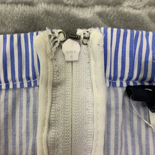 Striped Blue and White Poplin Lace Up Corset Tank Top Size 1X - Image 15