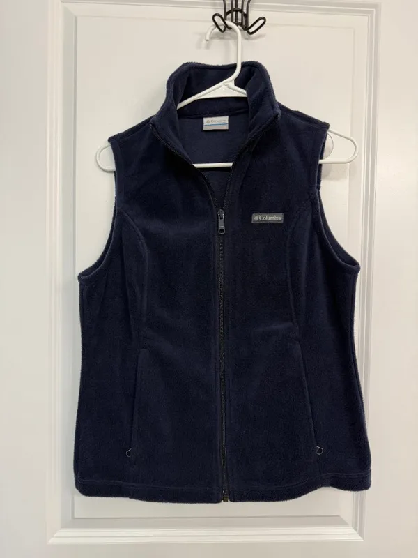 Columbia Benton Springs Navy Full Zip Fleece Vest Women’s M - Image 3