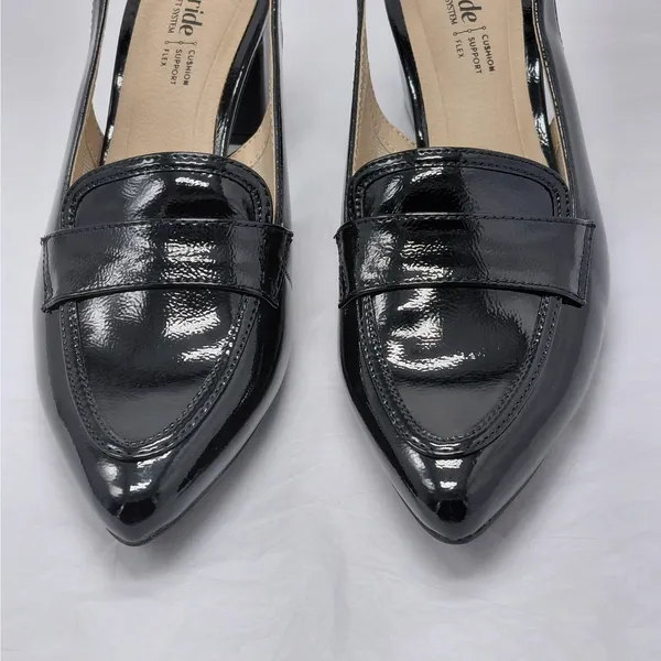 LifeStride Womens Angel Slingback Loafer Pump Sz 6.5 M Black Patent Office Shoe - Image 10