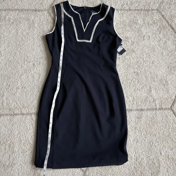 NWT Tommy Hilfiger Navy Sheath Dress Nautical Trim Workwear Cocktail Dress sz 6 - Image 4
