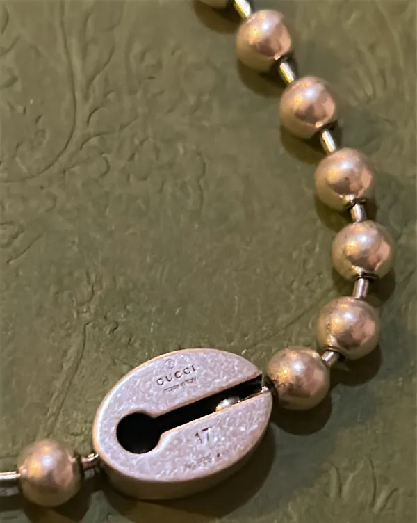 Gucci Interlocking G Boule Chain Bracelet size 17 Ag925 - Image 4